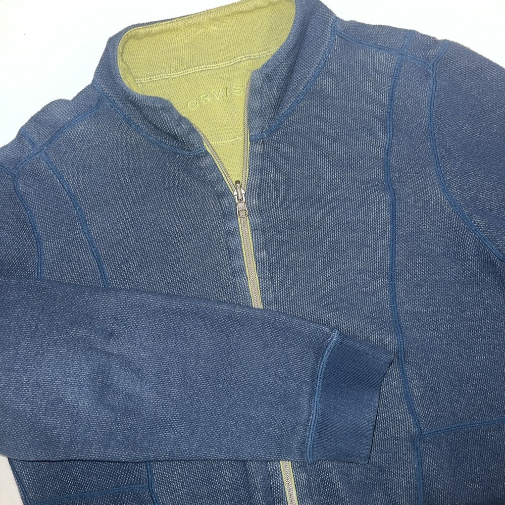 Orvis Women Reversible Lightweight ‎ Blue Green Full Zip Size Med Outdoor Jacket